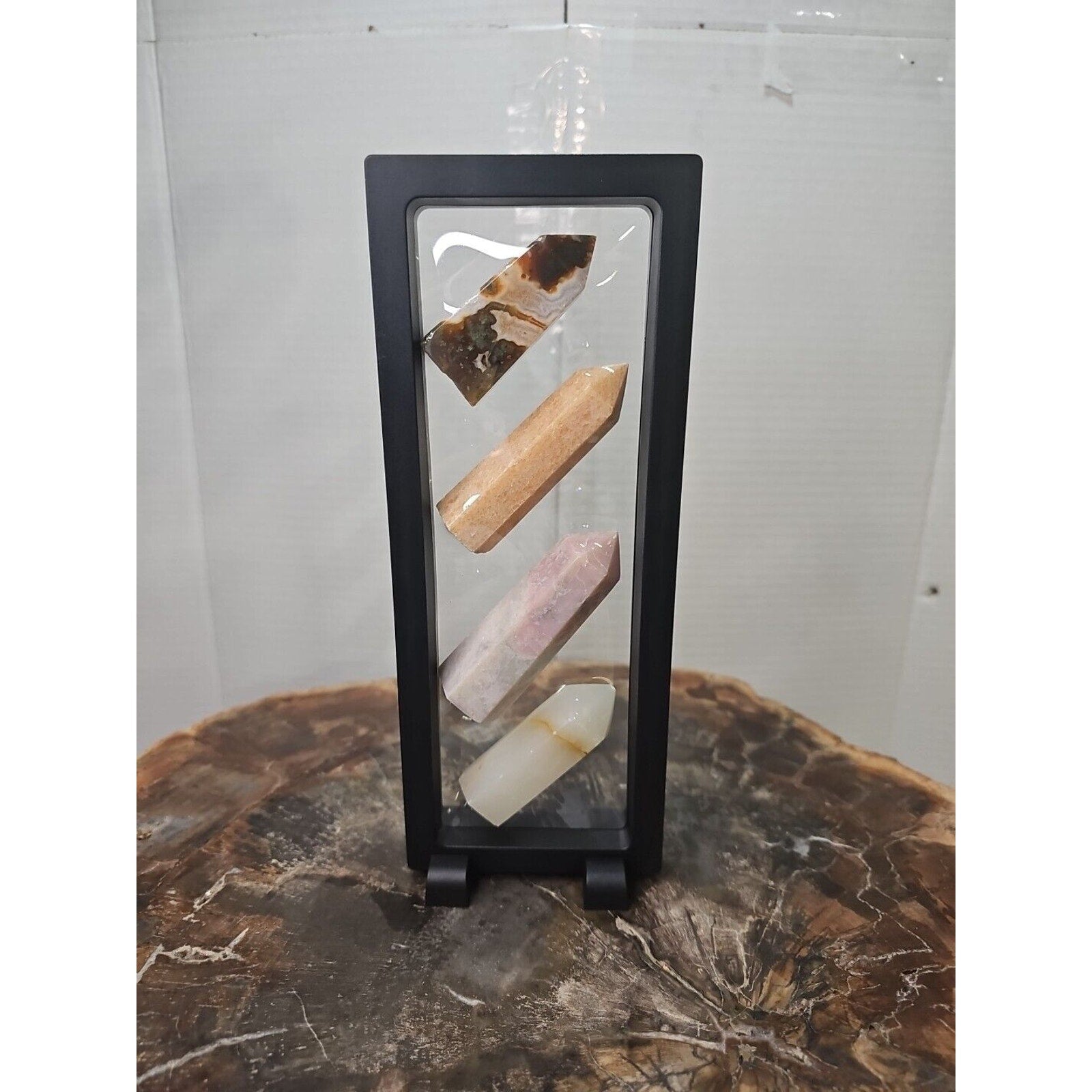 Agate Towers 245g 4 Pcs W/Stand by CrystalCloud Company
