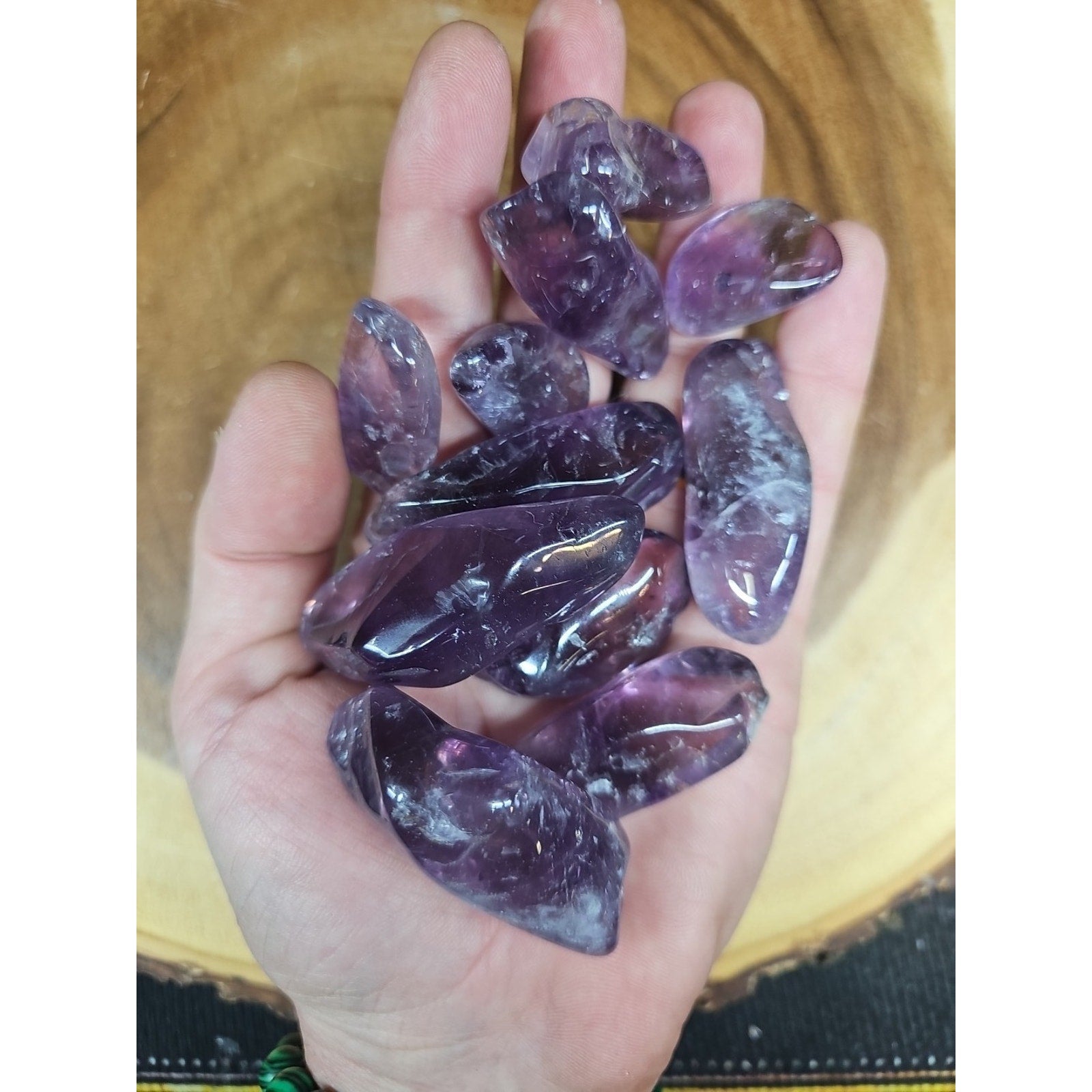 11Pcs Raw Natural Purple Amethyst Quartz Crystal Tumbled Healing Brazil .48lbs by CrystalCloud Company