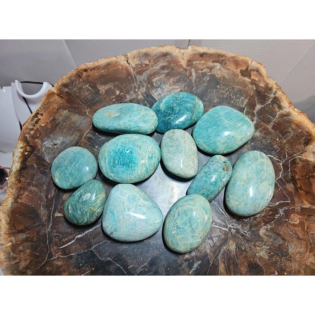 Green Amazonite Quartz Crystal Palm Stone — Large, Polished | CrystalCloud Company by CrystalCloud Company
