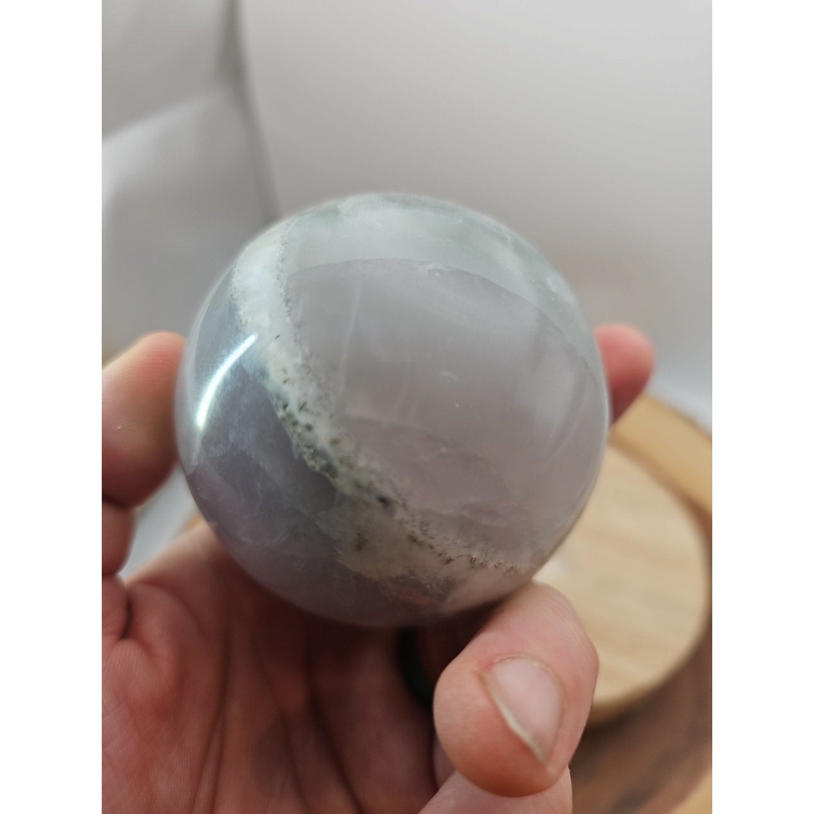 1.17lb Natural Rainbow Fluorite Quartz Crystal Sphere Ball Polished by CrystalCloud Company