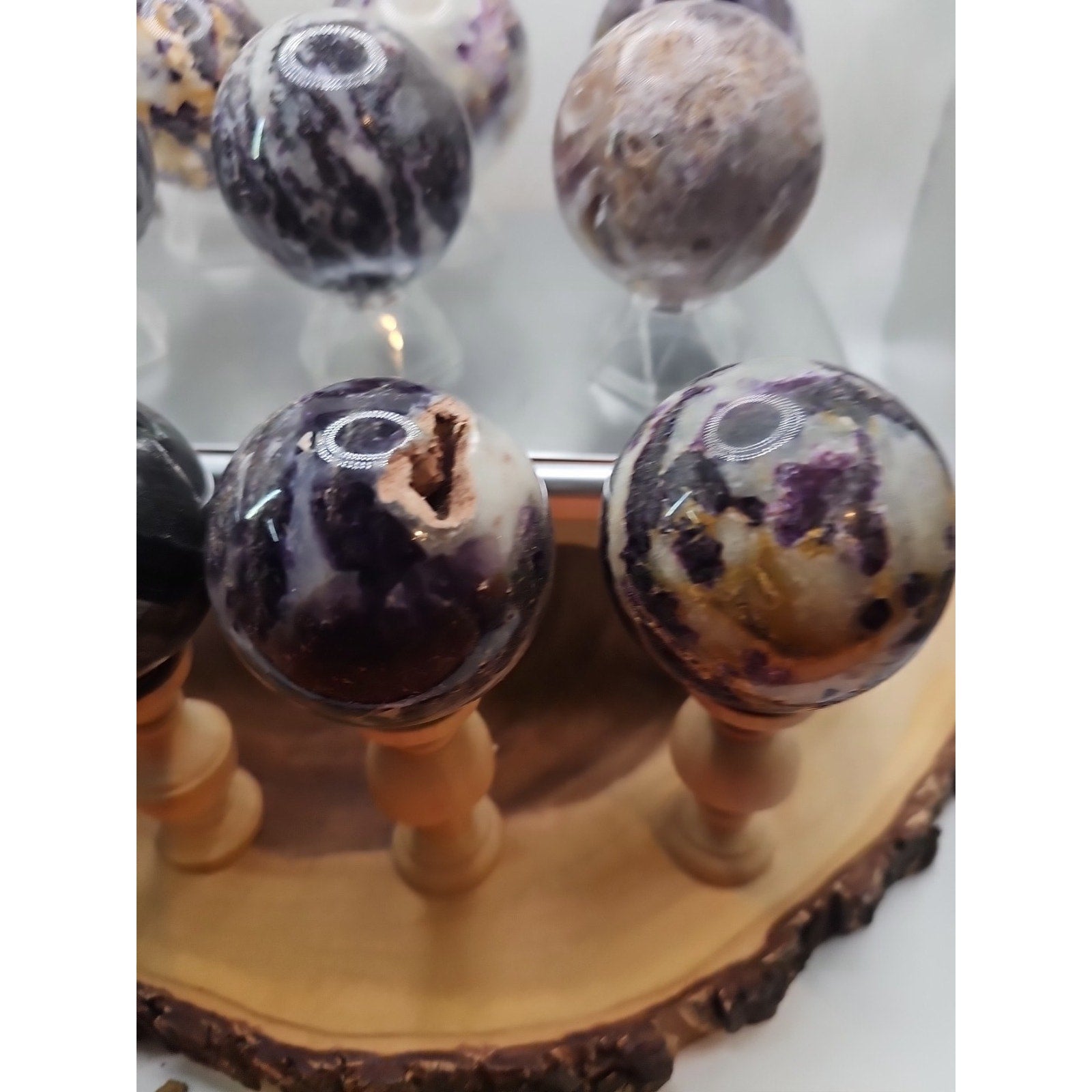 55mm To 65mm Natural Sphalerite Quartz Crystal W/wooden Stand 1 Each by CrystalCloud Company