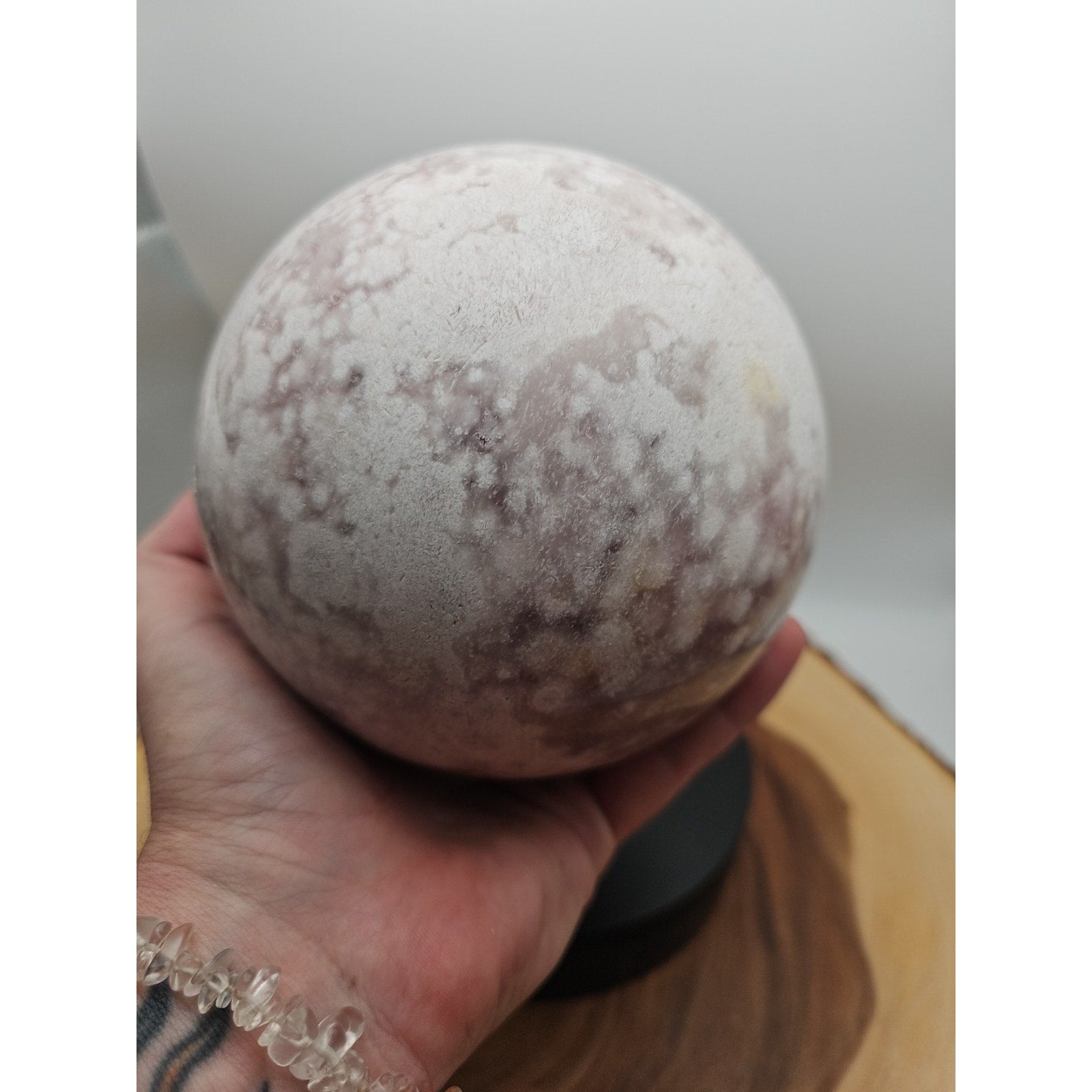 6.55lbs Natural Cherry Blossom Agate Sphere Quartz Crystal Ball by CrystalCloud Company