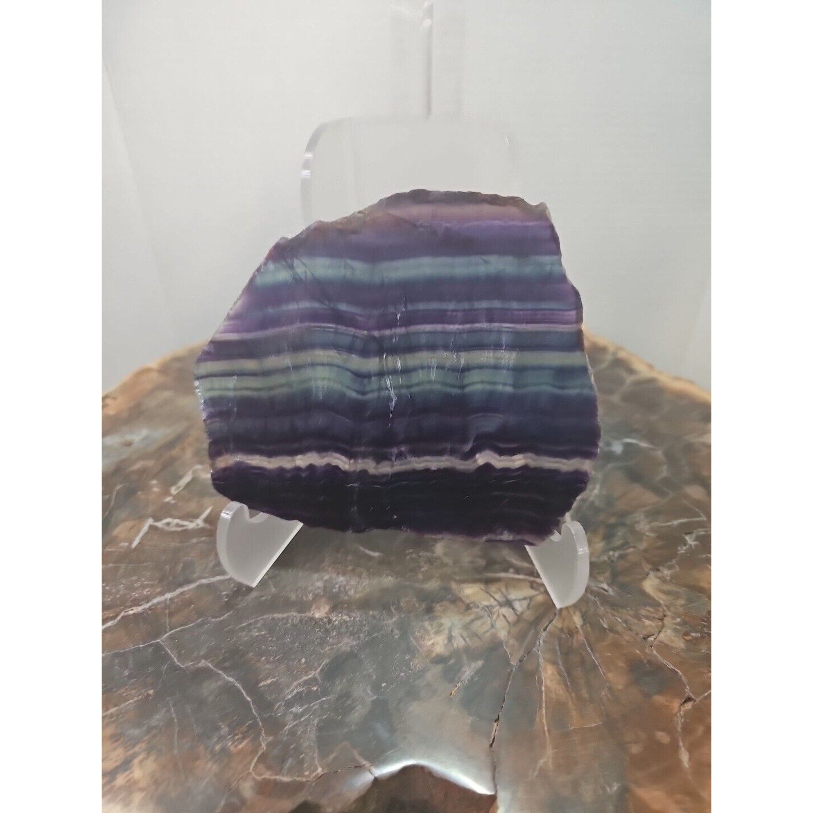 380G Natural beautiful Rainbow Fluorite Crystal flake original stone specimen by CrystalCloud Company