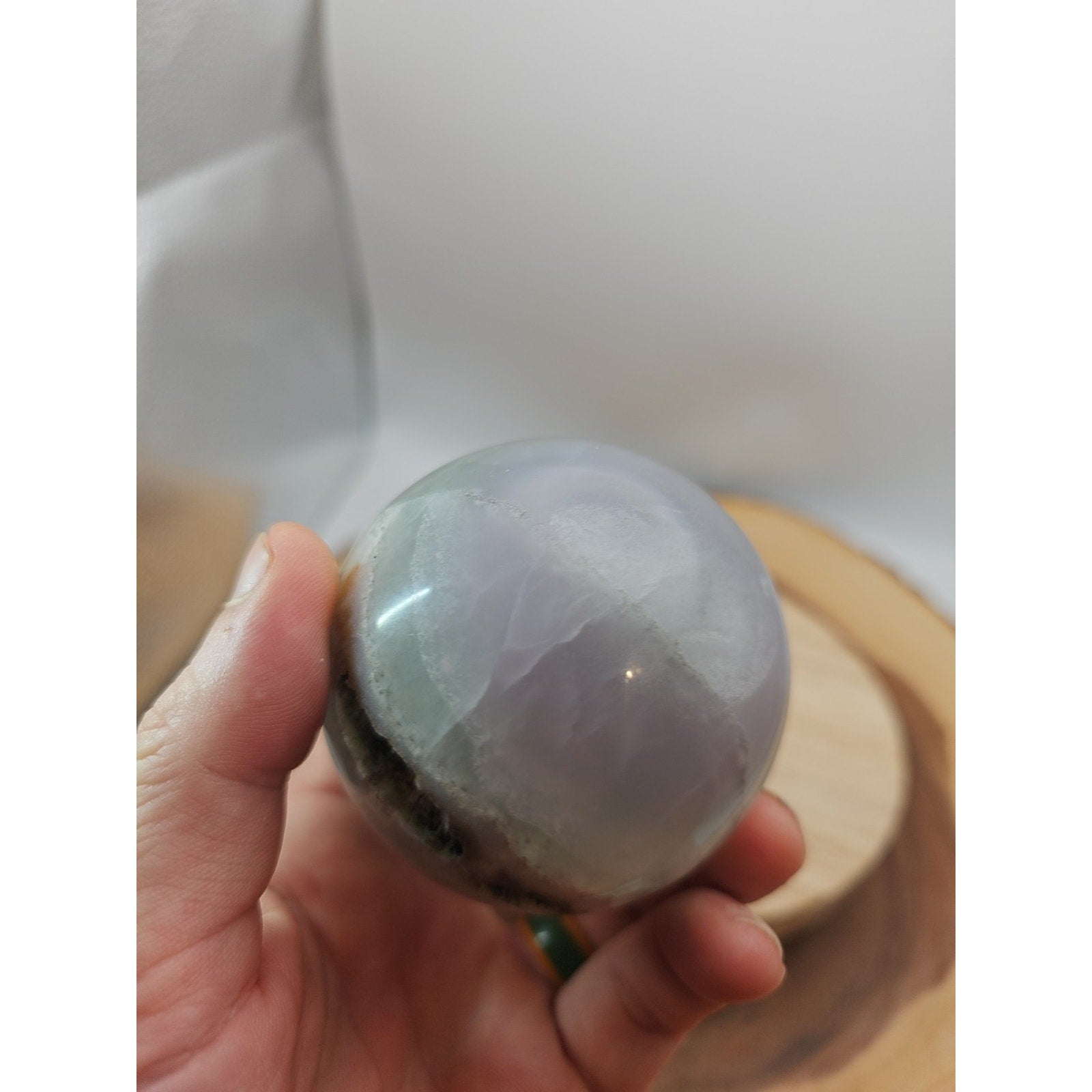 1.17lb Natural Rainbow Fluorite Quartz Crystal Sphere Ball Polished by CrystalCloud Company