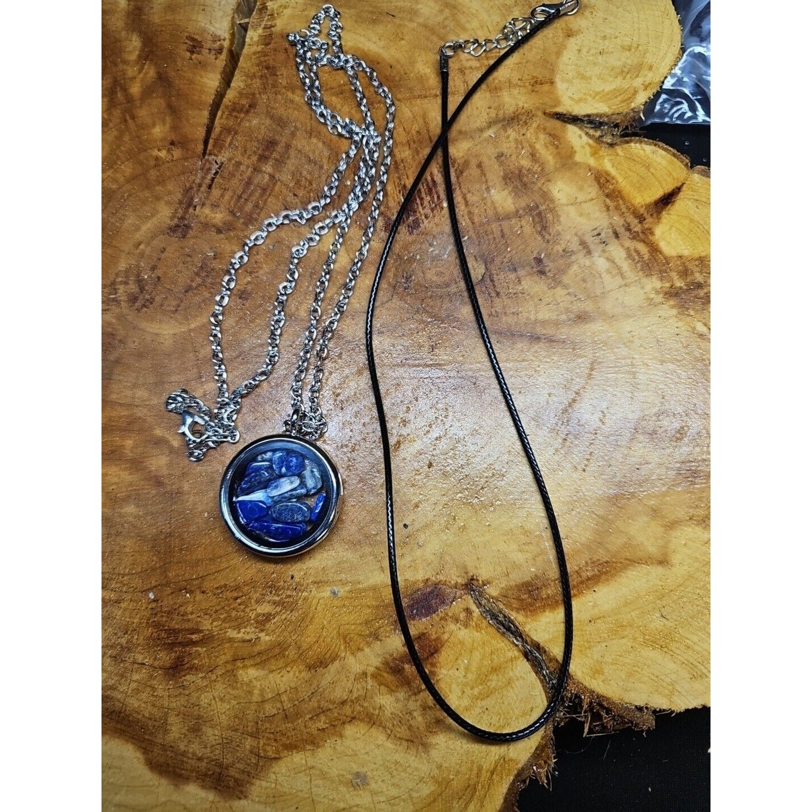 Lapis Lazuli Crystal Pendant Necklace — Oval Stone with Round Accent | CrystalCloud Company by CrystalCloud Company