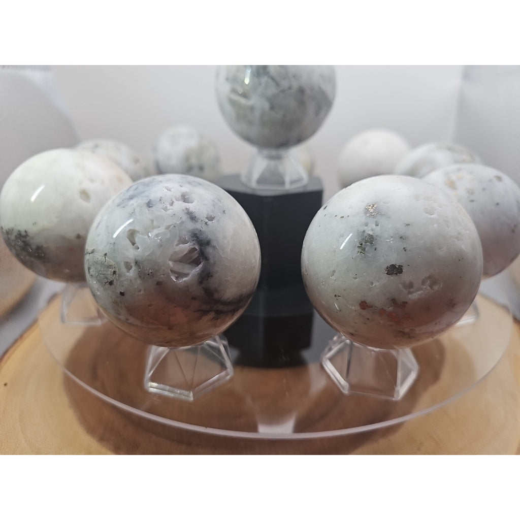 1 Each Natural Golden Pyrite & Jasper Crystal Sphere Ball Polished 55mm + by CrystalCloud Company