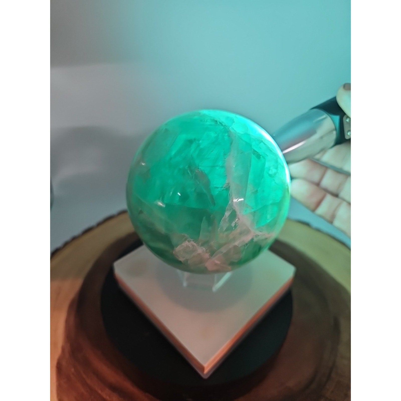 2.84Natural Rainbow Fluorite Quartz Crystal Sphere Ball Polished Healing by CrystalCloud Company