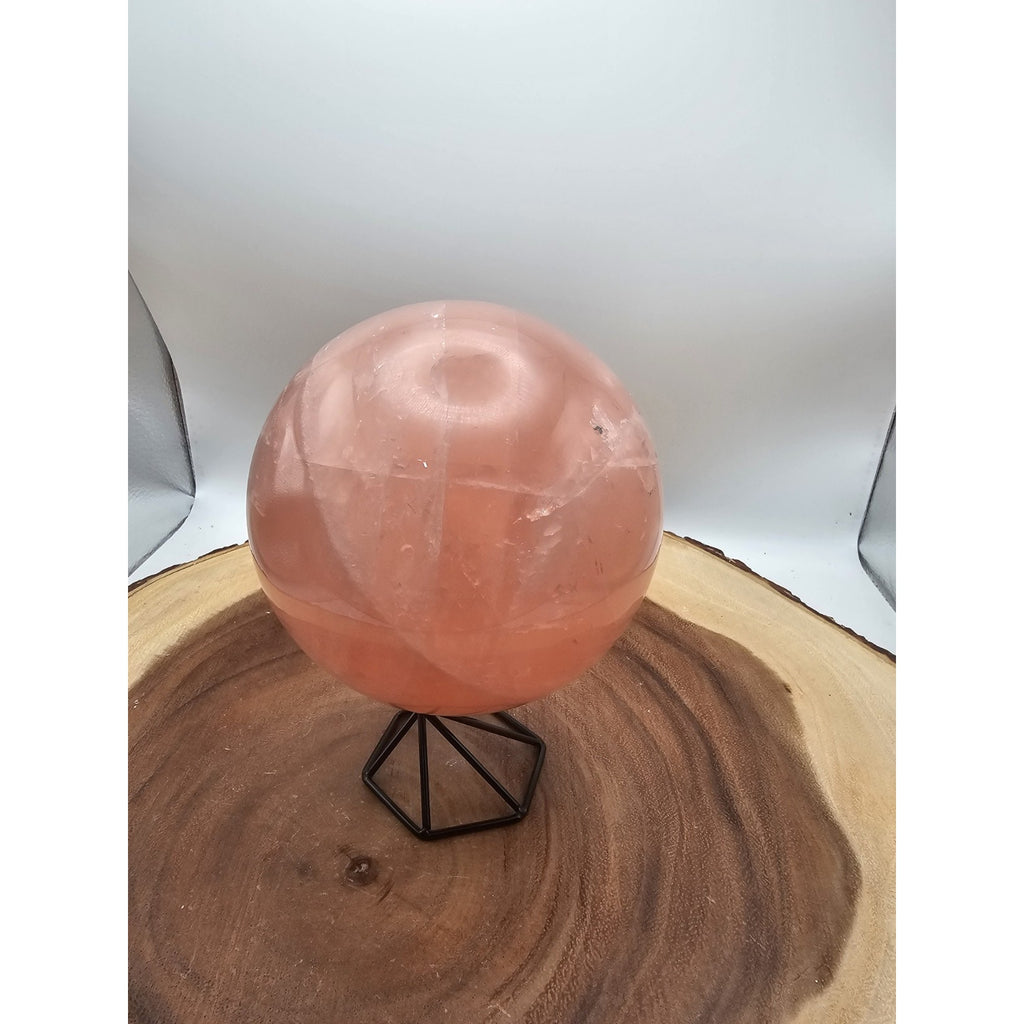 3.85lb Natural Pink Rose Quartz Crystal Sphere 98-107mm W/stand by CrystalCloud Company