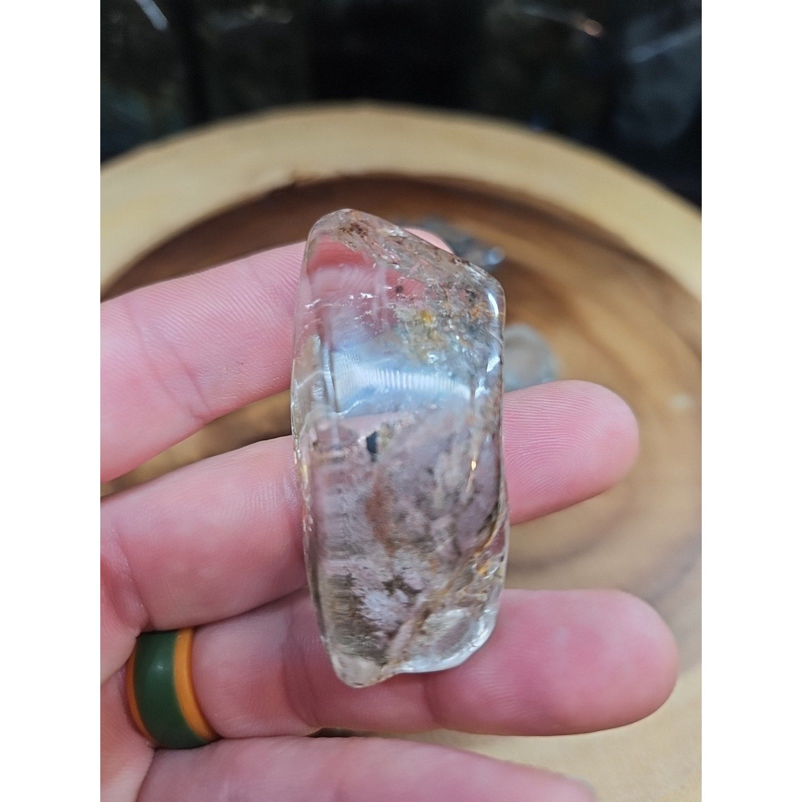 1Pcs XL Natural Phantom Ghost Clear Quartz Crystal Stone Tumble Brazil by CrystalCloud Company