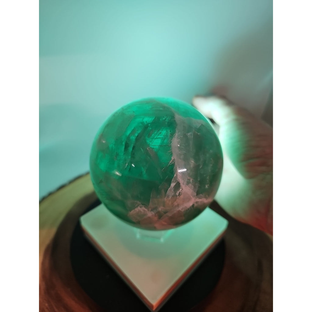 2.84Natural Rainbow Fluorite Quartz Crystal Sphere Ball Polished Healing by CrystalCloud Company
