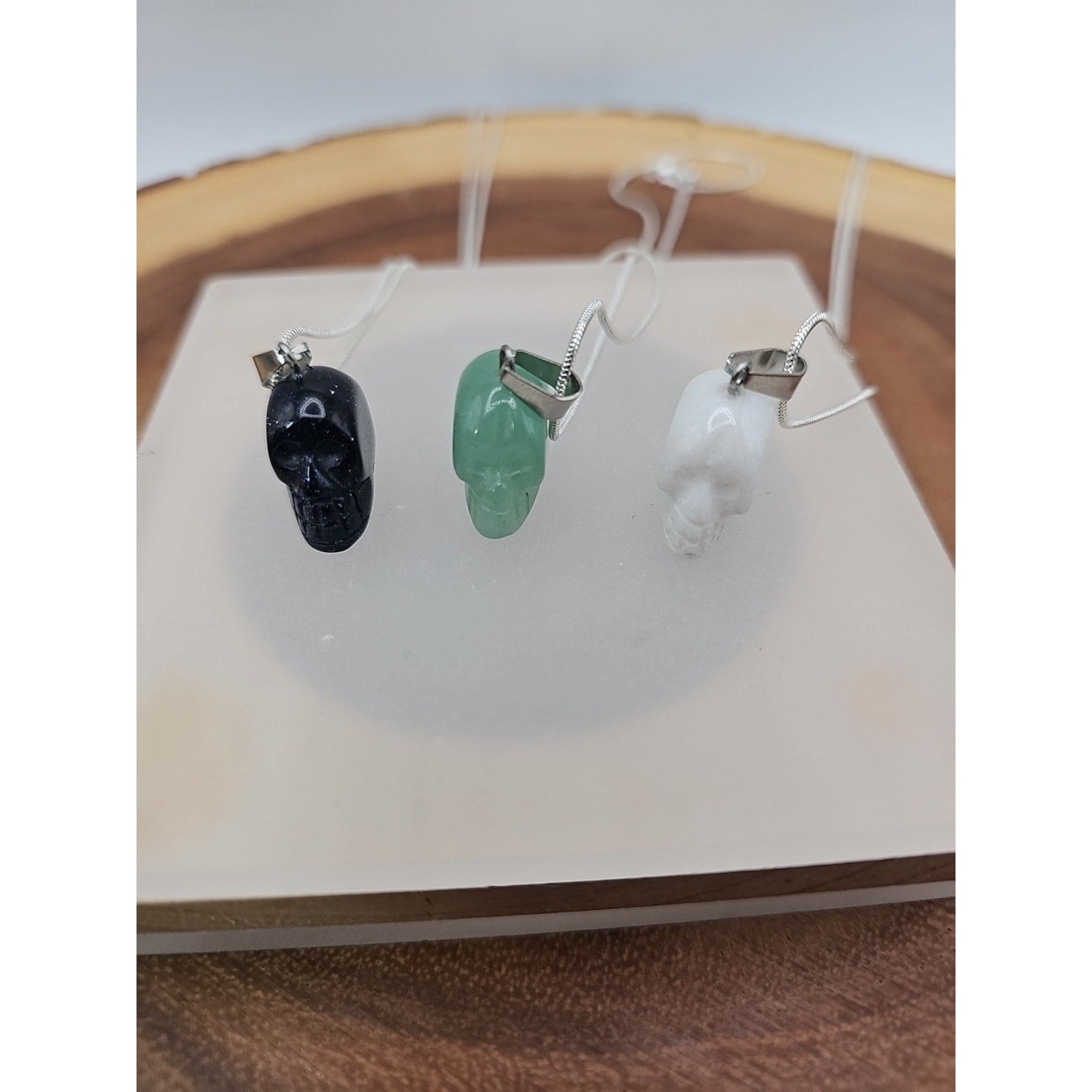 Set Of 3 Shull Pendants W/sterling Silver Chain by CrystalCloud Company