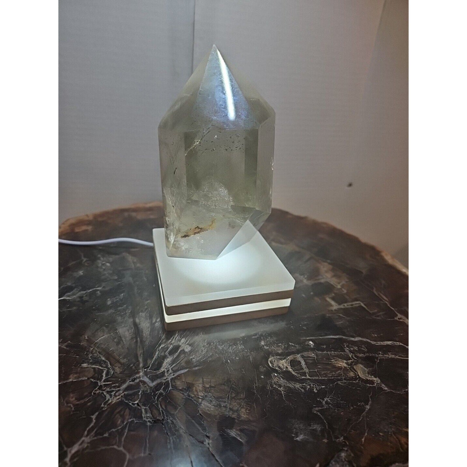 2.7LB Natural Green Ghost Phantom Quartz Crystal Obelisk Wand Point Healing. by CrystalCloud Company