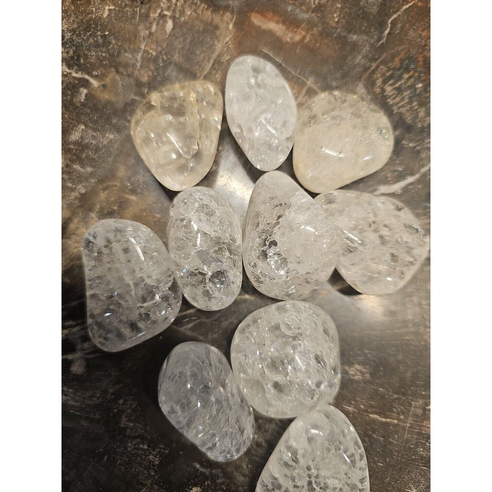 5 Pack Crackel Quartz Tumbled Stones: by CrystalCloud Company