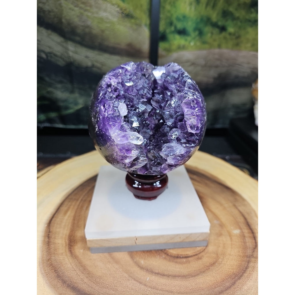 1.92LB Natural Purple Crystal Cave Quartz Open Crystal Ball Spiritual Healing by CrystalCloud Company