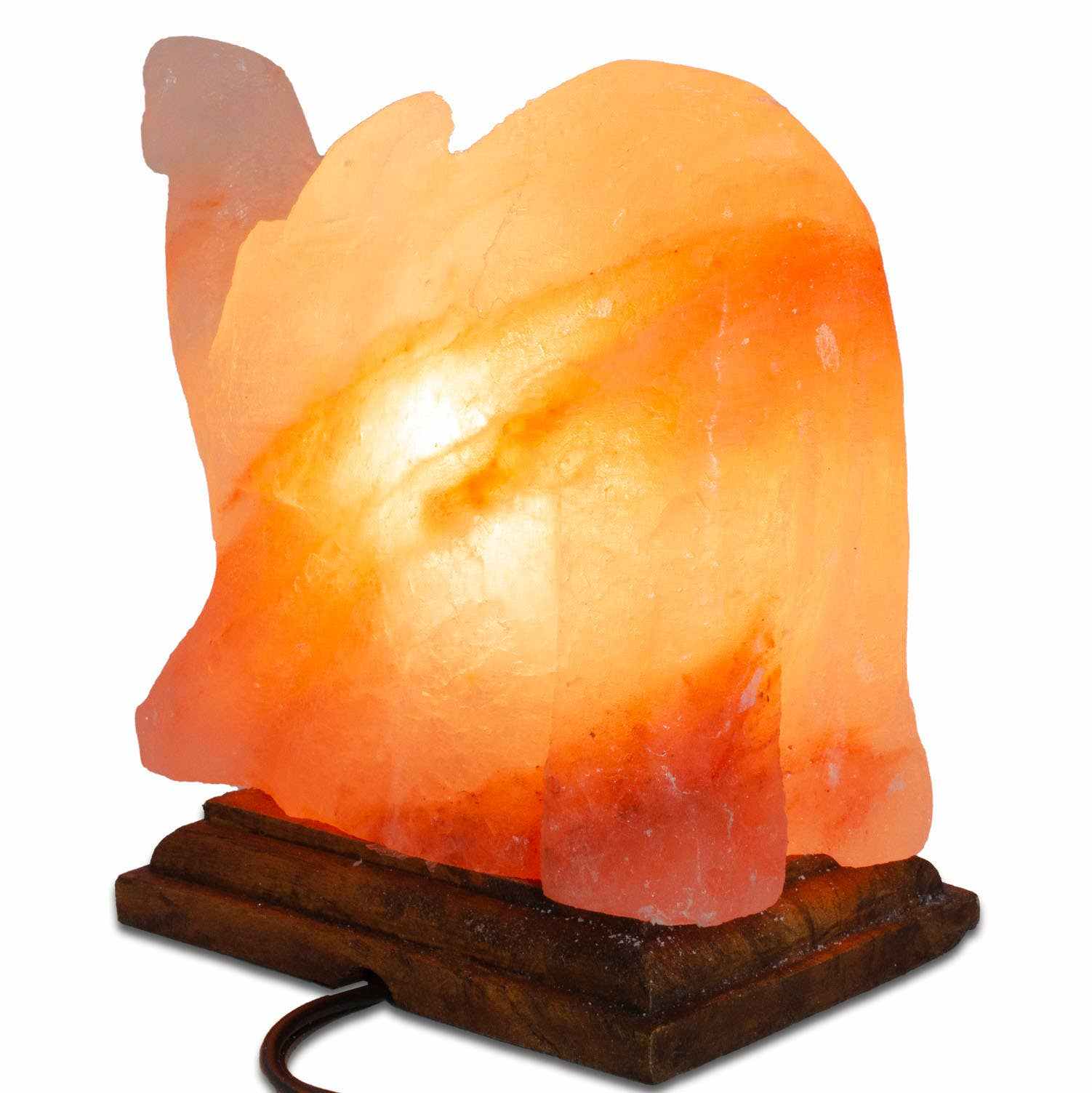 Elephant Shaped Salt Lamp - 9" avg. - Cord, Bulb, Dimmer by Sacred Crystals