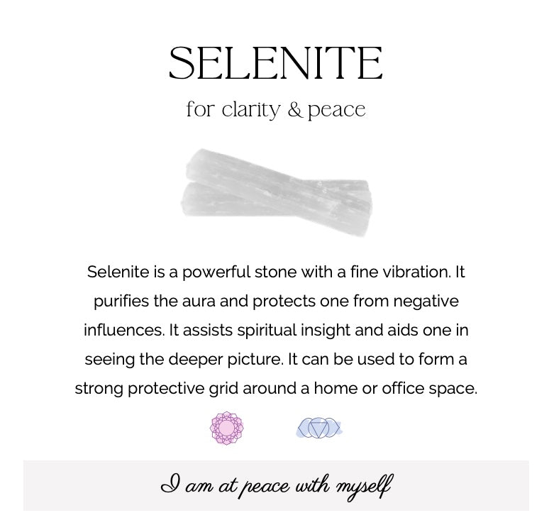 Selenite & Black Tourmaline Energy Harmonizer Palm Set