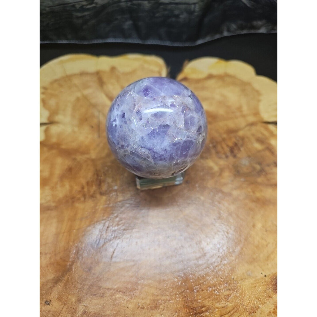 Amethyst Sphere 65mm W/Glass Stand 1lb by CrystalCloud Company