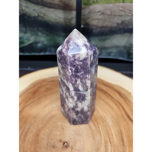 1ea Natural Purple Mica Lepidolite Crystal Point Tower Africa 539g by CrystalCloud Company