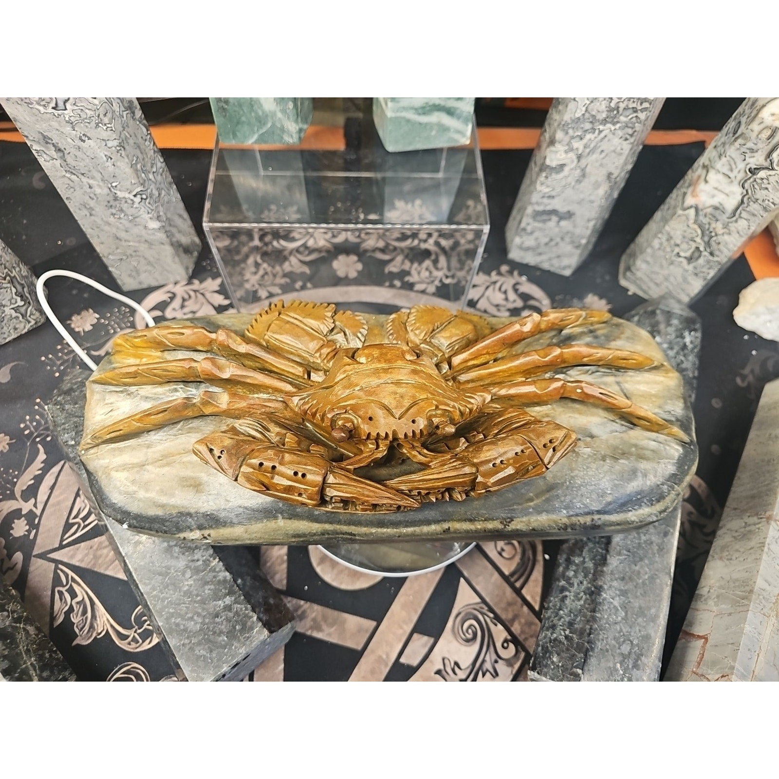 9.44LB Natural Mao Gong shi crab skull hand carved crystal specimen healing by CrystalCloud Company