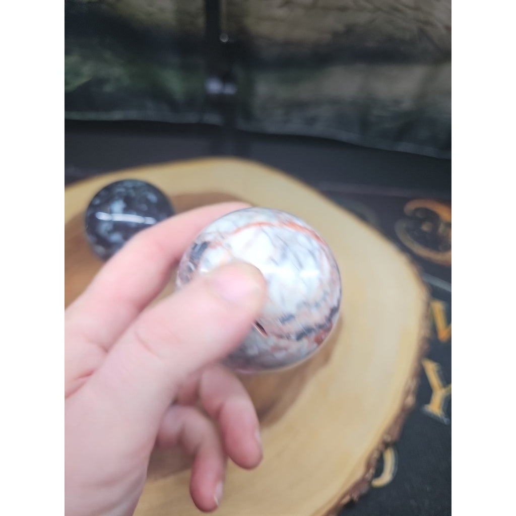 2Pcs A Set Of Natural Quartz Crystal Jasper Sphere Ball Polished 50-60mm &stand by CrystalCloud Company