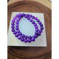 8mm Amethyst Bead Handmade Stretch Bracelet NWT - 7" by CrystalCloud Company