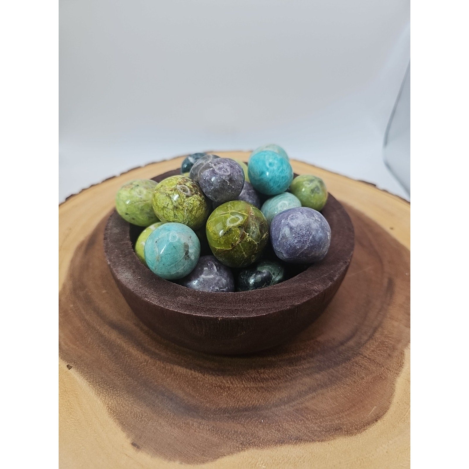 Ocean Jasper Spheres Display Bowl — 2 lbs of Polished Stones | CrystalCloud Company by CrystalCloud Company