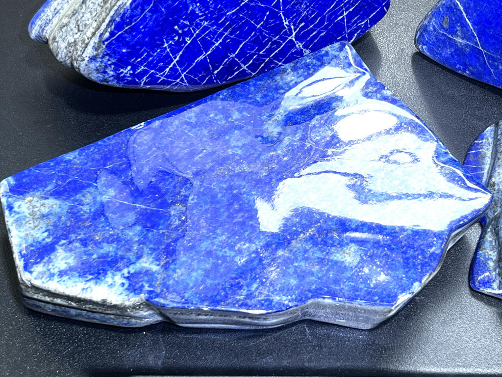 Large Blue Lapis Lazuli Freeform Polished Slab Boulders Carvings Wholesale by Amazing Crystals