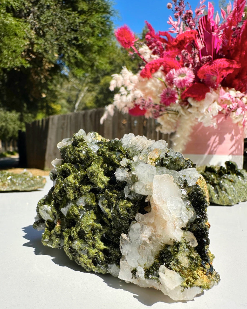 Epidote Quartz Cluster