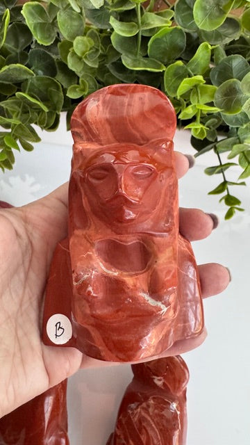 Egyptian Sekhmet Goddess Bust, XL Red Jasper, Choose Your Favorite