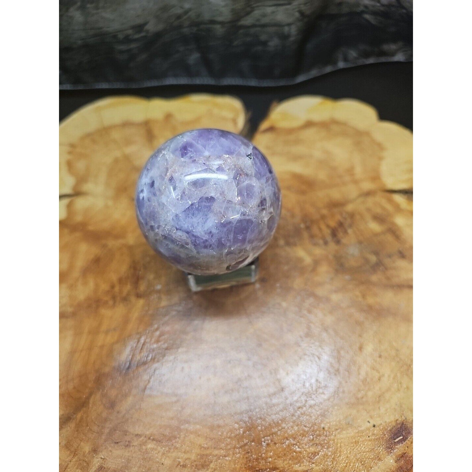 Amethyst Sphere 65mm W/Glass Stand 1lb by CrystalCloud Company