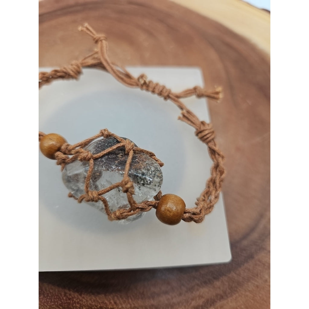 Ghost Crystal Bracelet with Hemp Rope — Bohemian Natural Crystal Bangle | CrystalCloud Company by CrystalCloud Company