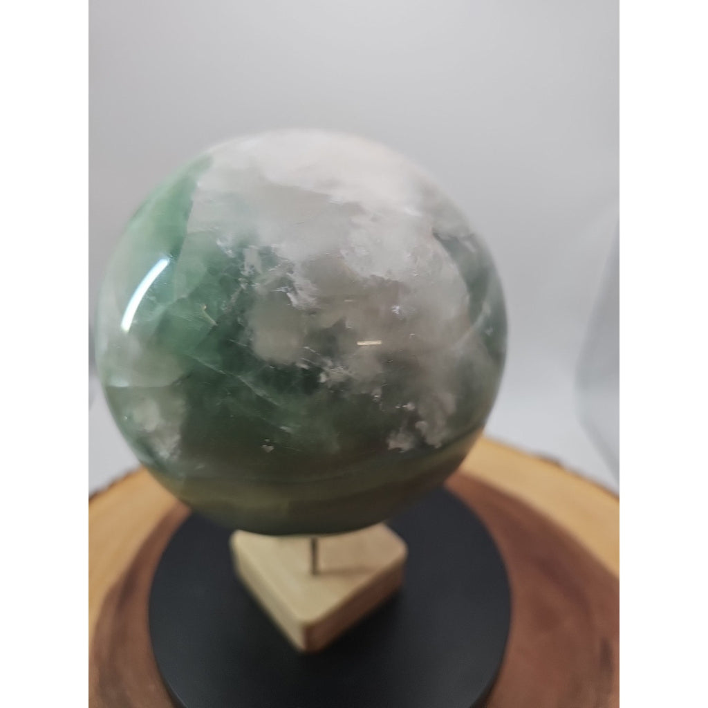 Large Natural Green Fluorite Quartz Crystal Sphere — 5.43 lbs, Madagascar | CrystalCloud Company by CrystalCloud Company