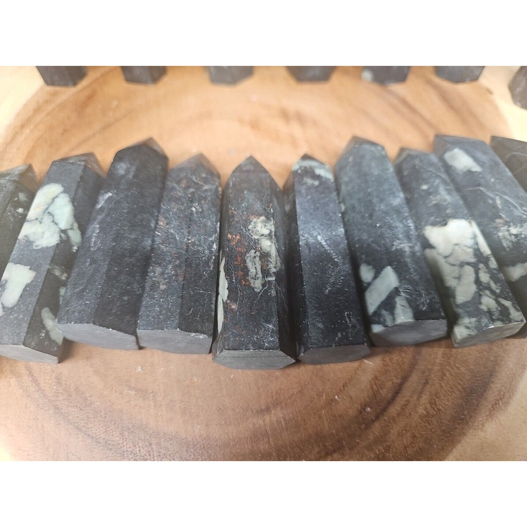 .74lbs Avg 4Pcs Natural Plum Blossom Jasper Crystal Point Tower Polished Healing by CrystalCloud Company