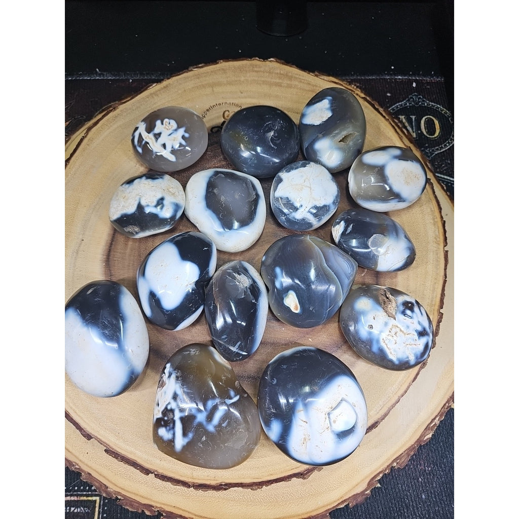 1each Natural Orca Agate Killer Whale Carnelian Crystal Heart Palm Healing by CrystalCloud Company