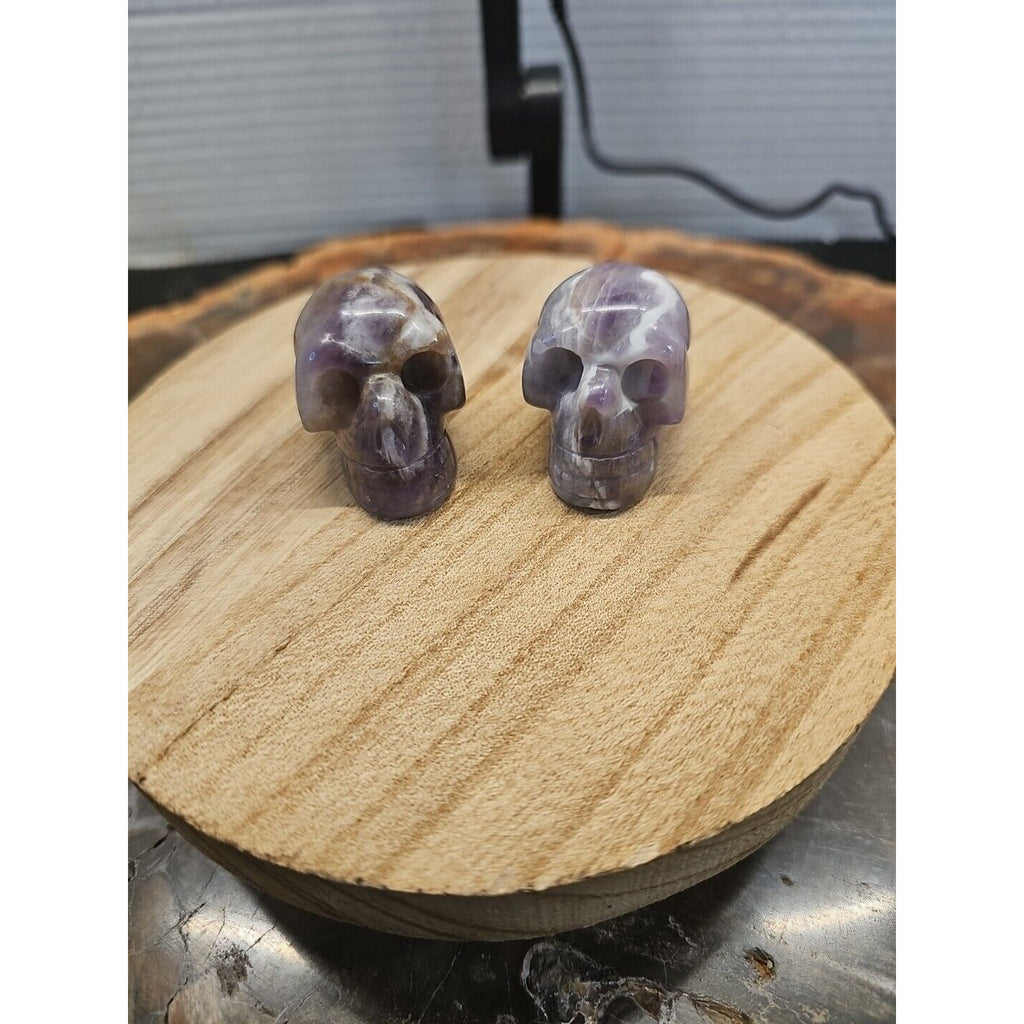 Dream Amethyst Crystal Skull Pair — 93g, Polished Display Pieces | CrystalCloud Company by CrystalCloud Company