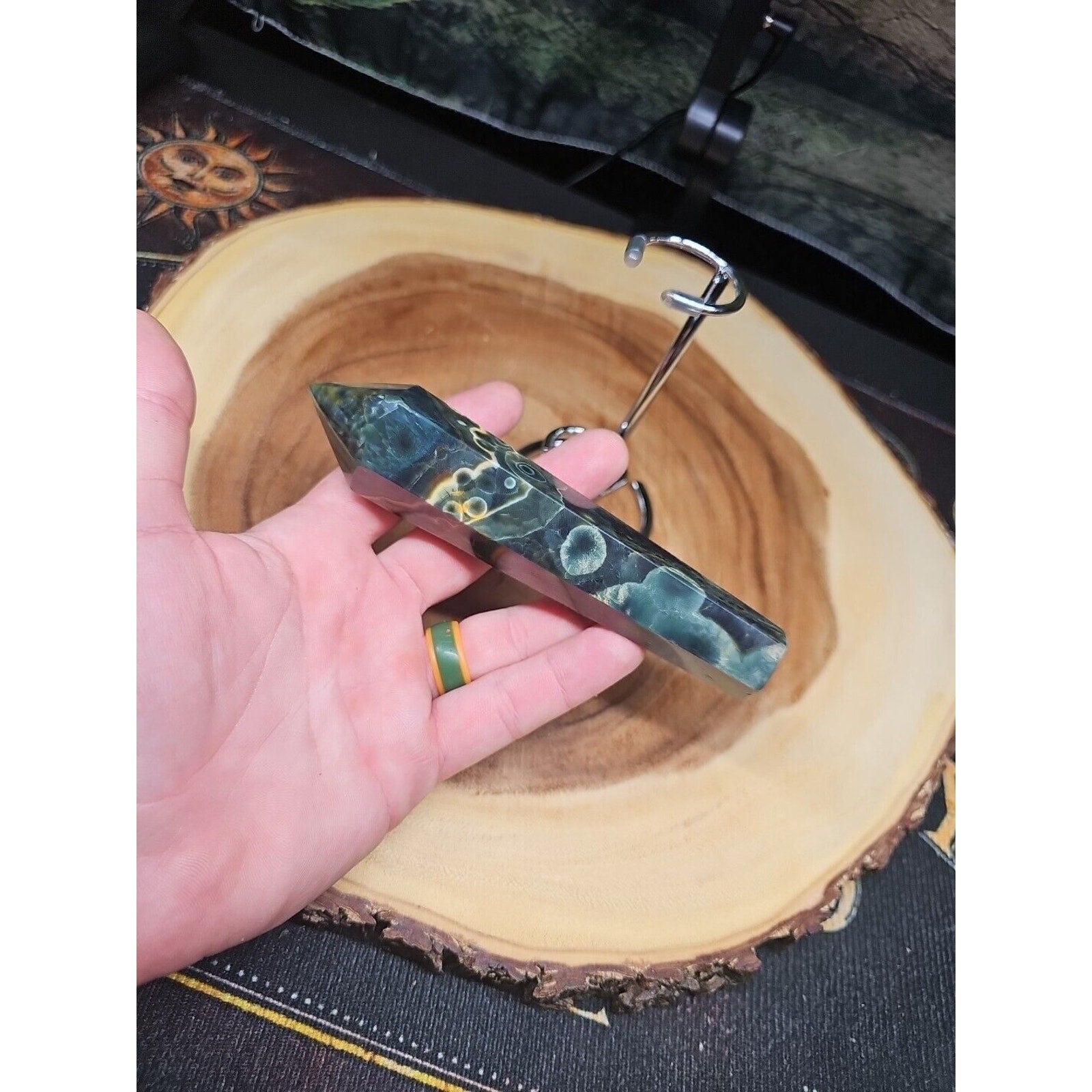 Moss Agate Generator W/Stand 220grams by CrystalCloud Company
