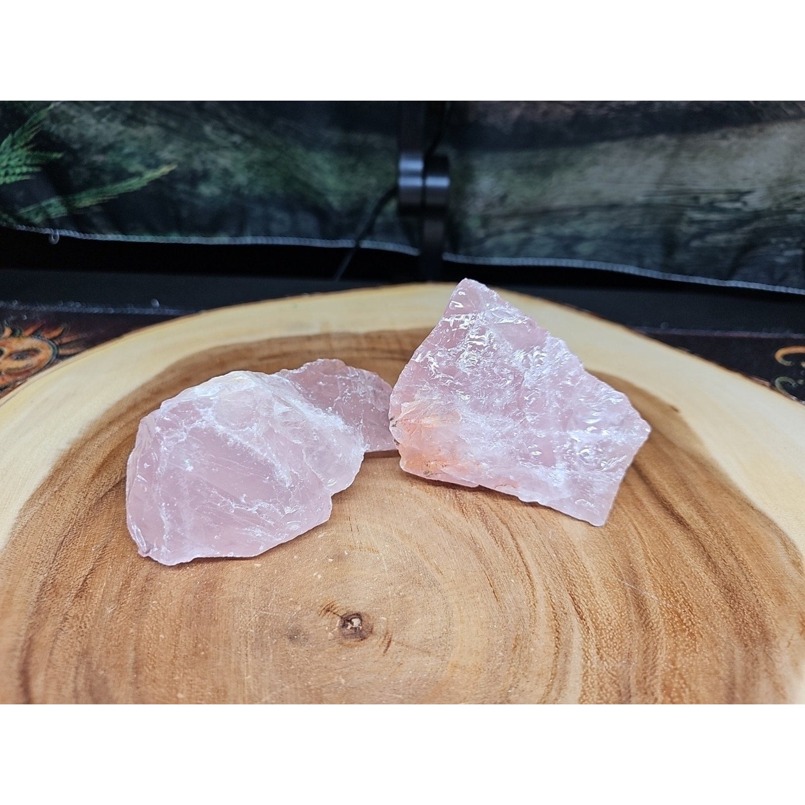 1 Pair Rose Wuartz Raw Chunk 1lb by CrystalCloud Company