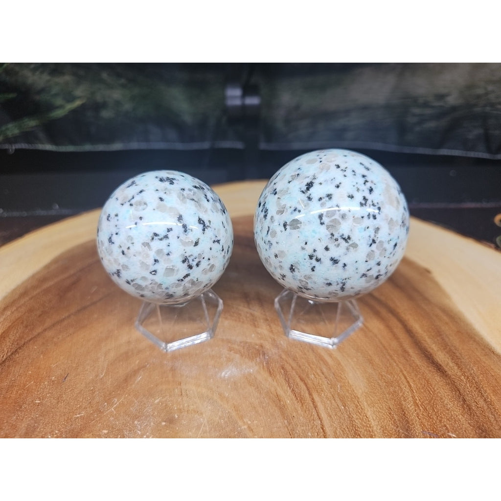 2Pcs A Set Of Natural Quartz Crystal Jasper Sphere Ball Polished 50-60mm &stand by CrystalCloud Company
