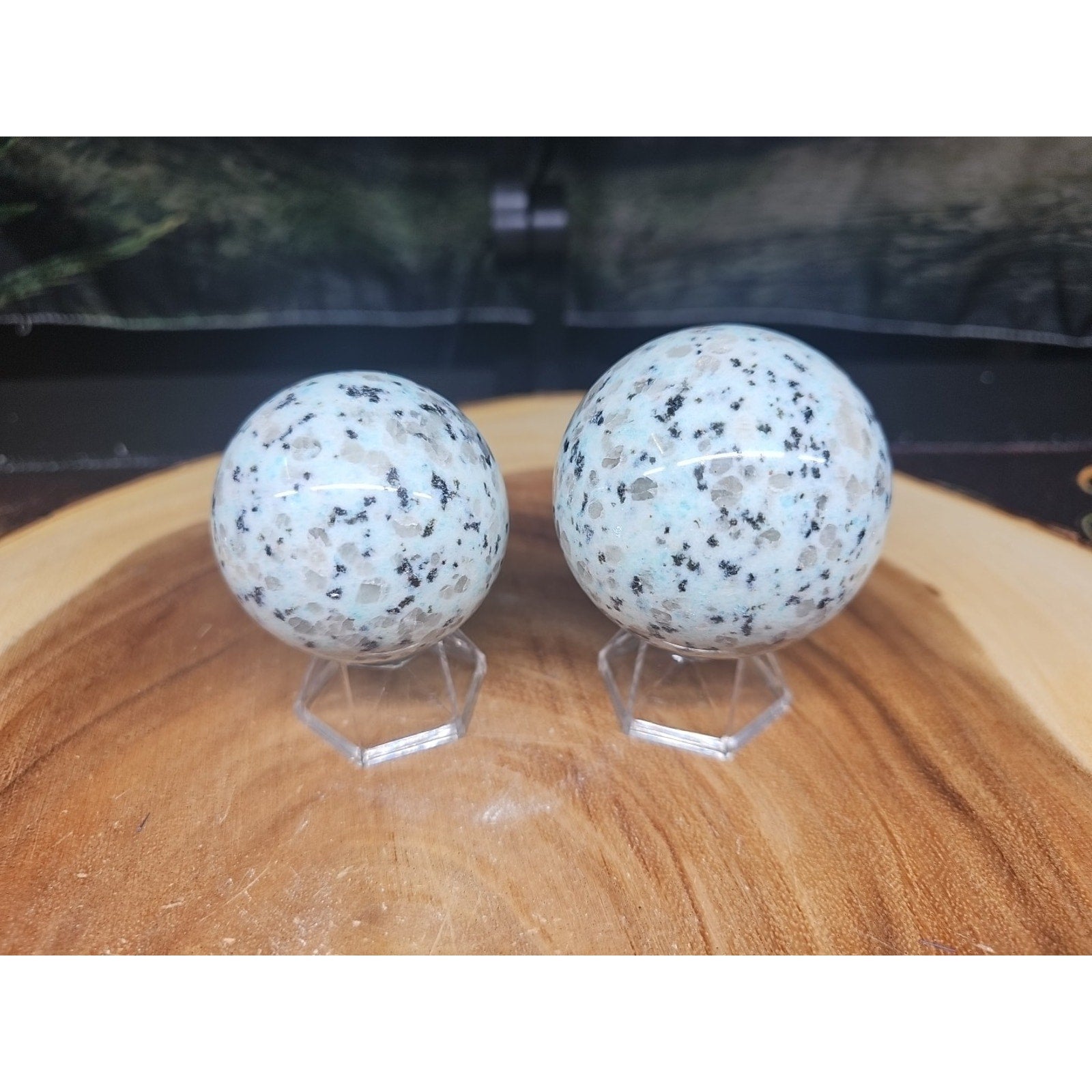 2Pcs A Set Of Natural Quartz Crystal Jasper Sphere Ball Polished 50-60mm &stand by CrystalCloud Company