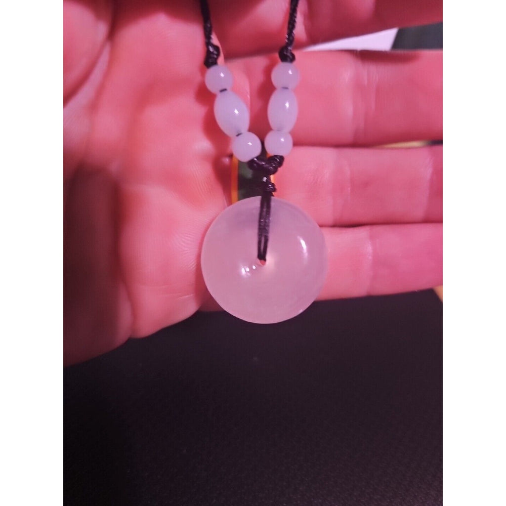 Beautiful! Natural Jade Peace Lucky Buckle Pendant Necklace Healing Adjustable by CrystalCloud Company