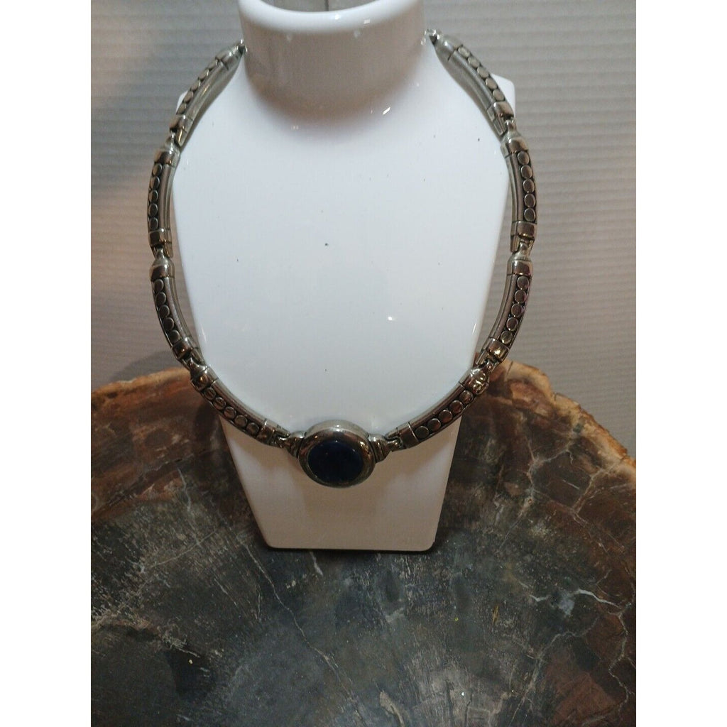 Silver Plated Necklace with Natural Stone Pendant by CrystalCloud Company