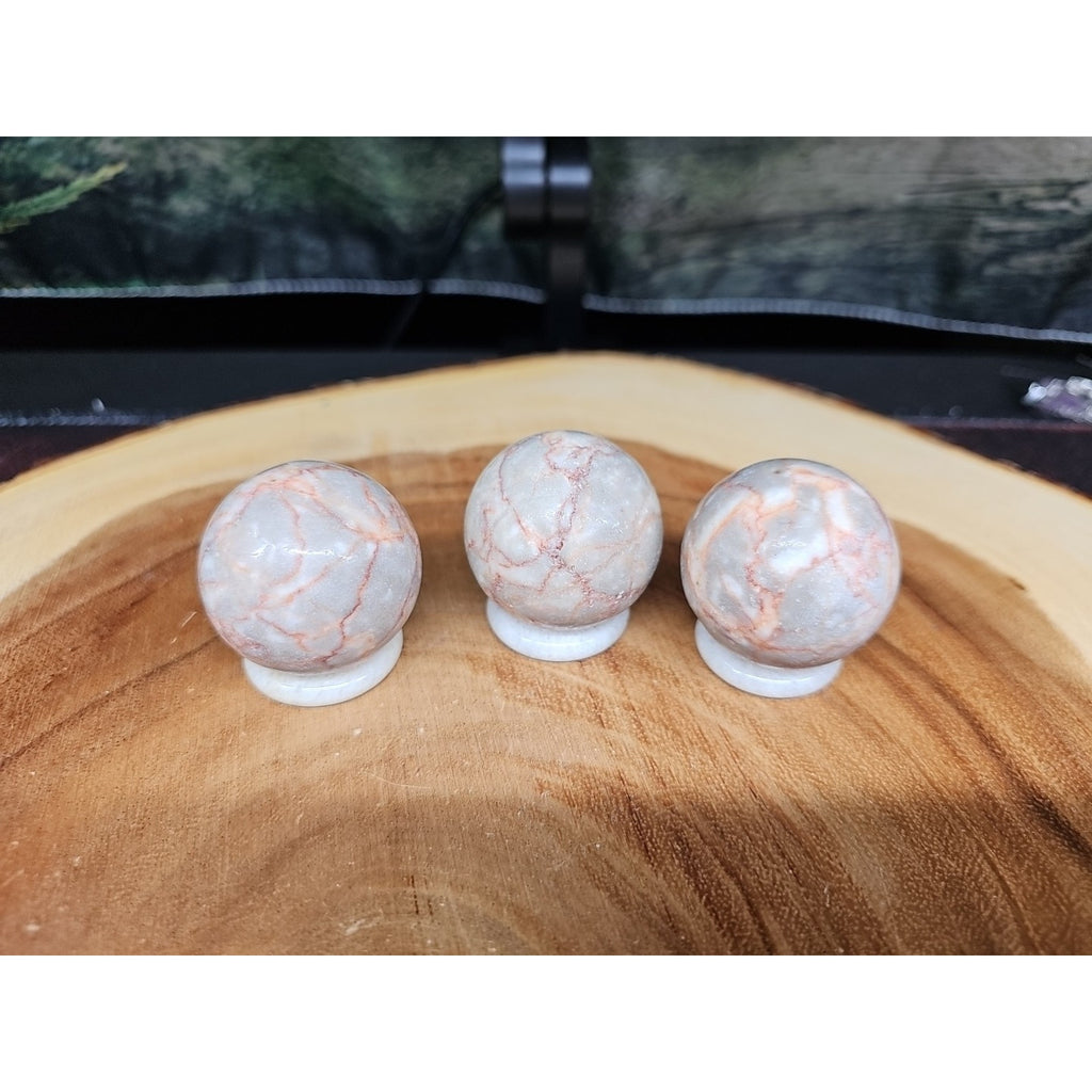 1each Natural Quartz Crystal Jasper Sphere Ball Healing 40mm W/ring Stand Random by CrystalCloud Company