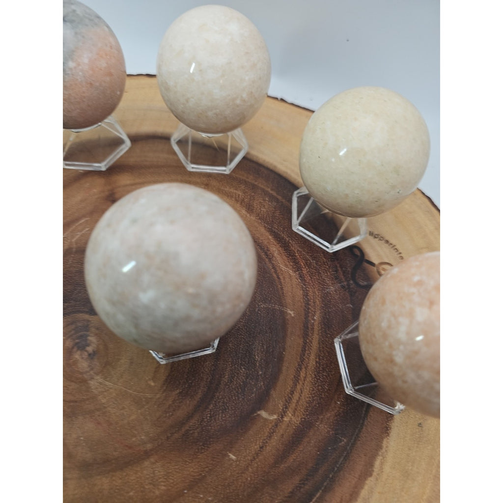 Quartz Crystal Sphere 50mm 1 Each Sandstone by CrystalCloud Company