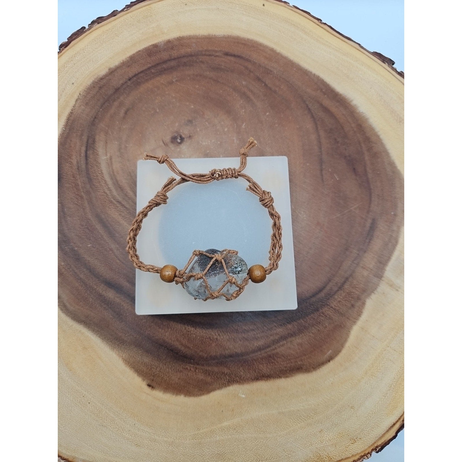 Ghost Crystal Bracelet with Hemp Rope — Bohemian Natural Crystal Bangle | CrystalCloud Company by CrystalCloud Company