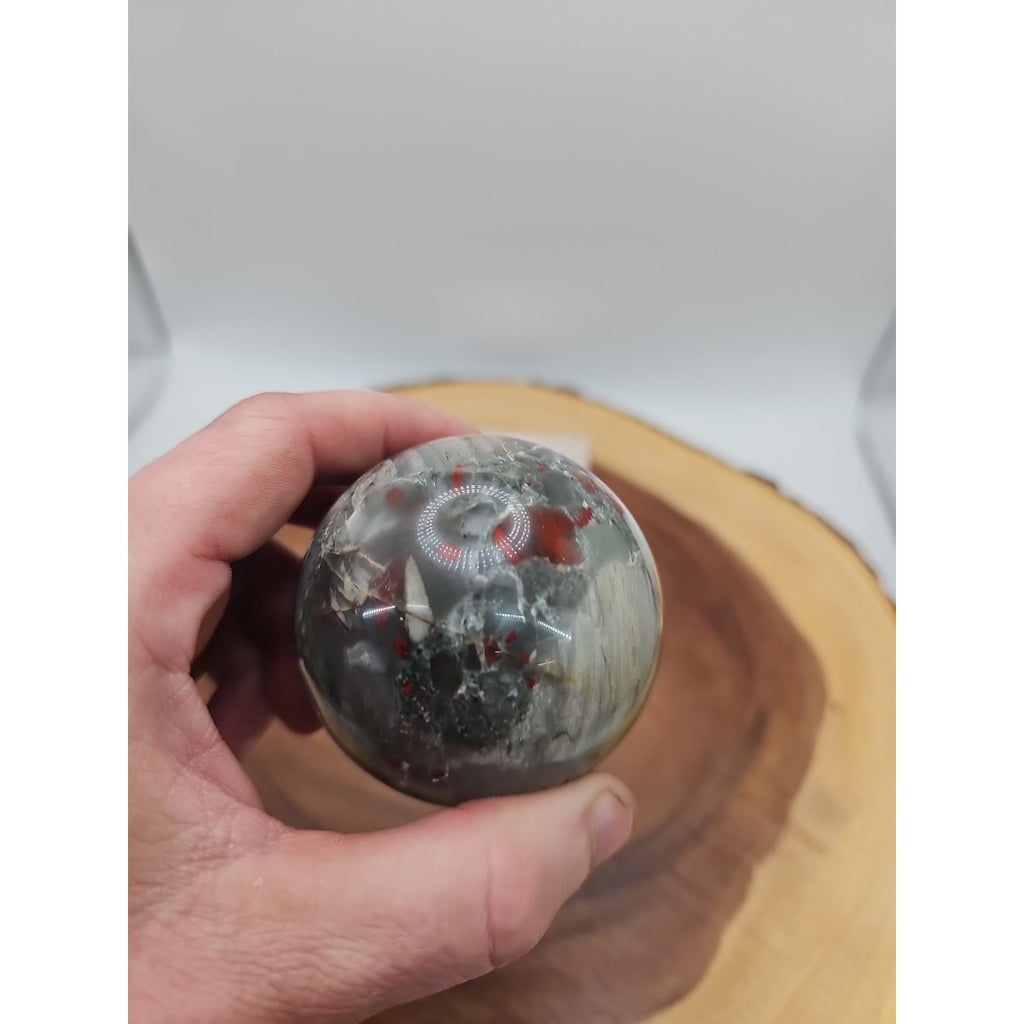 Ocean Jasper Sphere 63mm w/stand by CrystalCloud Company