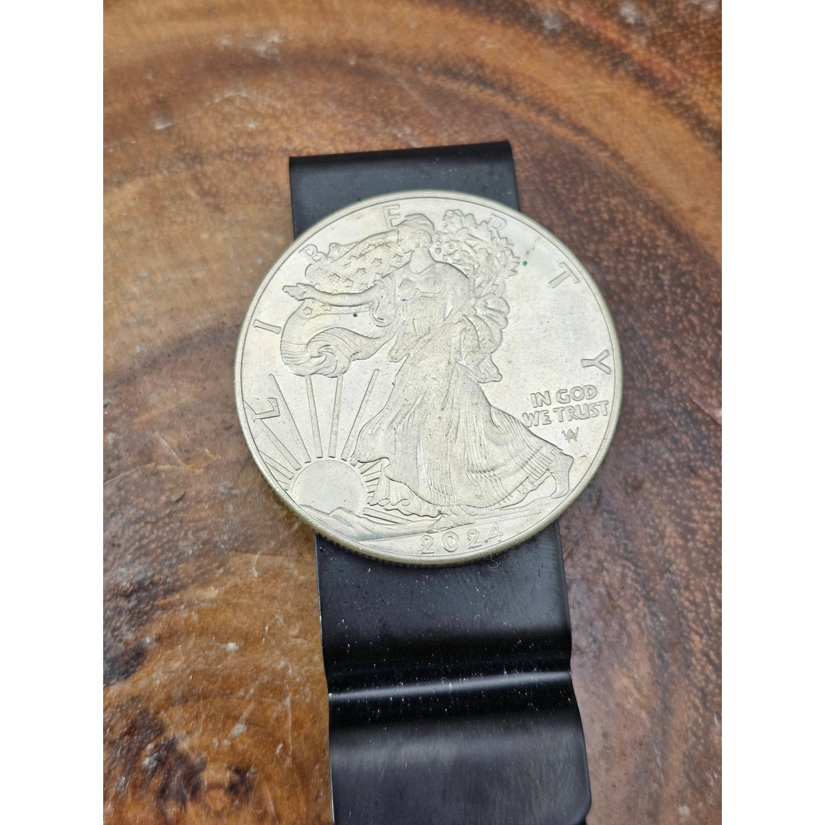 Liberty Dollar Money Clip w/ Replica Silver Eagle Coin