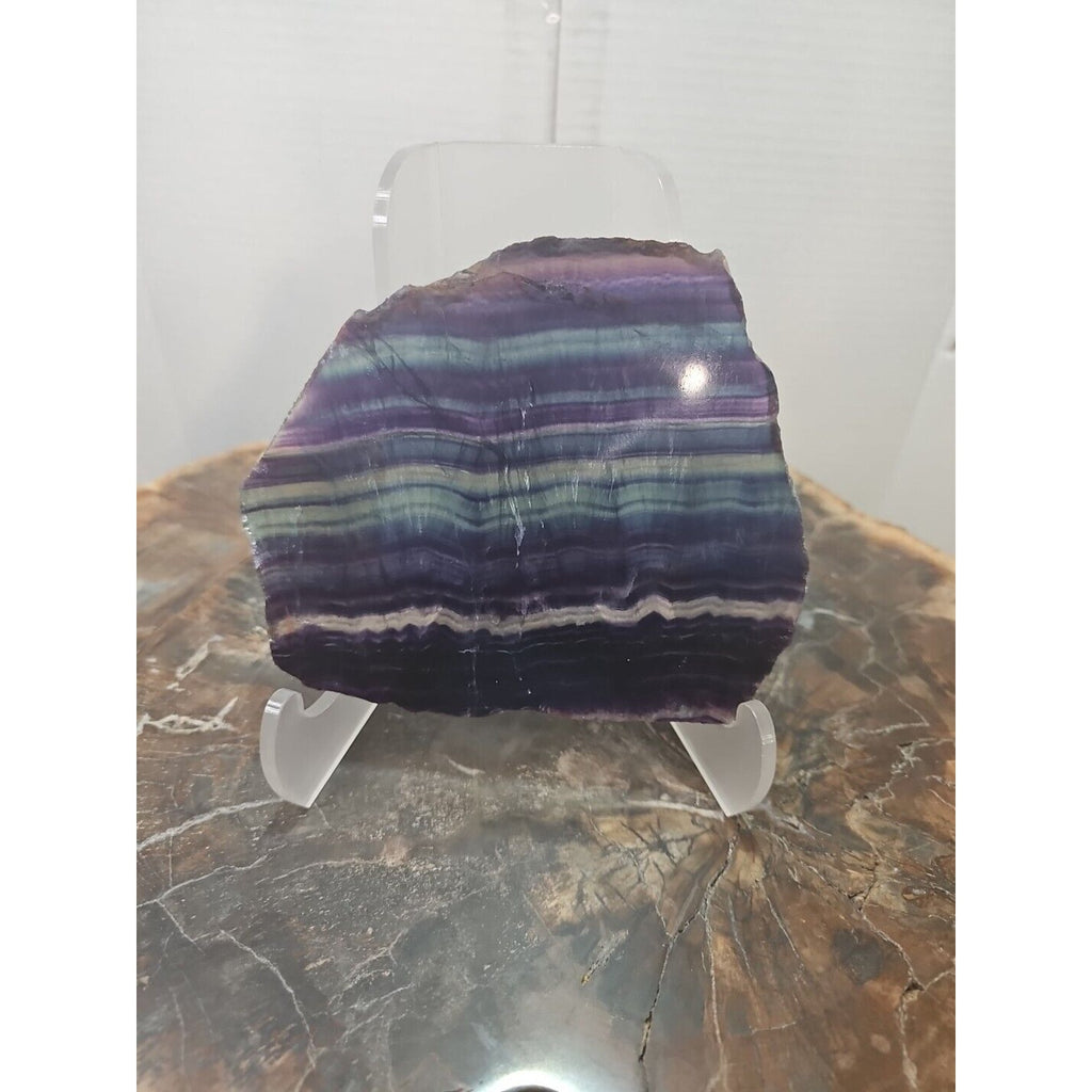 380G Natural beautiful Rainbow Fluorite Crystal flake original stone specimen by CrystalCloud Company