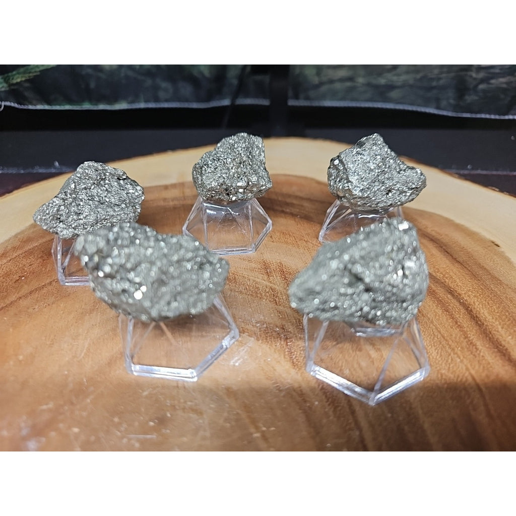 Quartz Pyrite Clusters Mineral 60-65 gr Each W/stand by CrystalCloud Company
