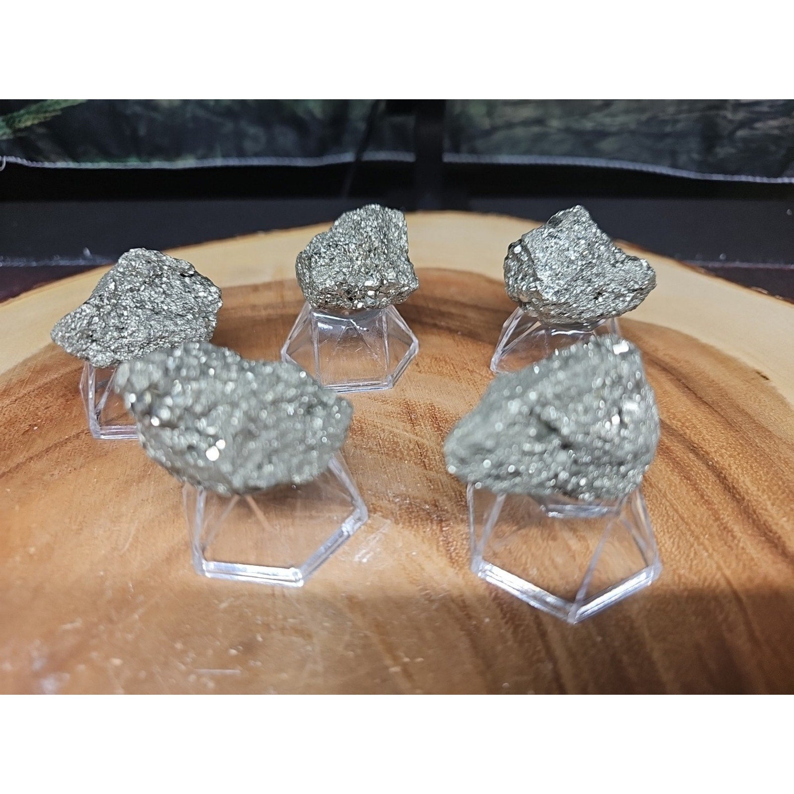 Quartz Pyrite Clusters Mineral 60-65 gr Each W/stand by CrystalCloud Company