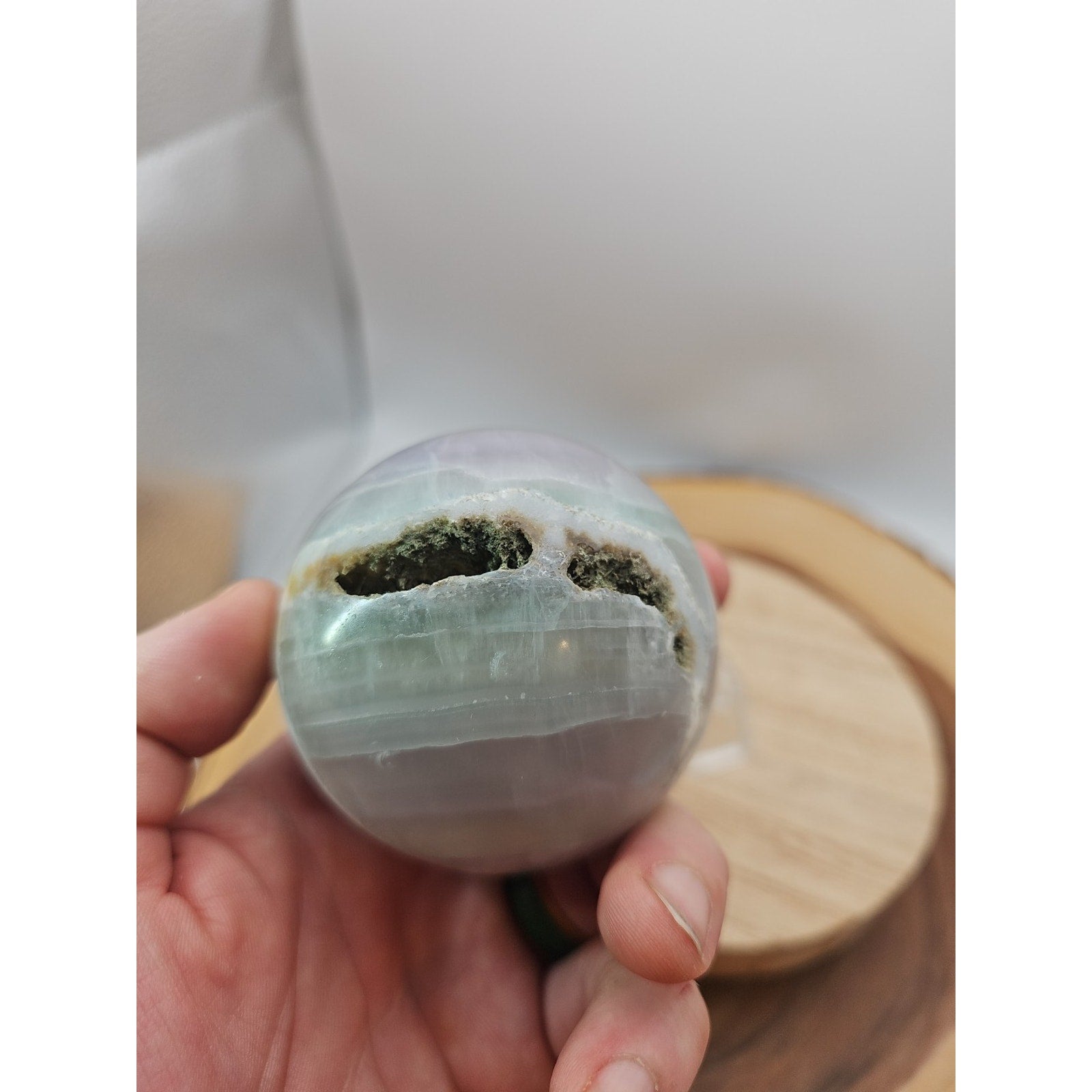 1.17lb Natural Rainbow Fluorite Quartz Crystal Sphere Ball Polished by CrystalCloud Company